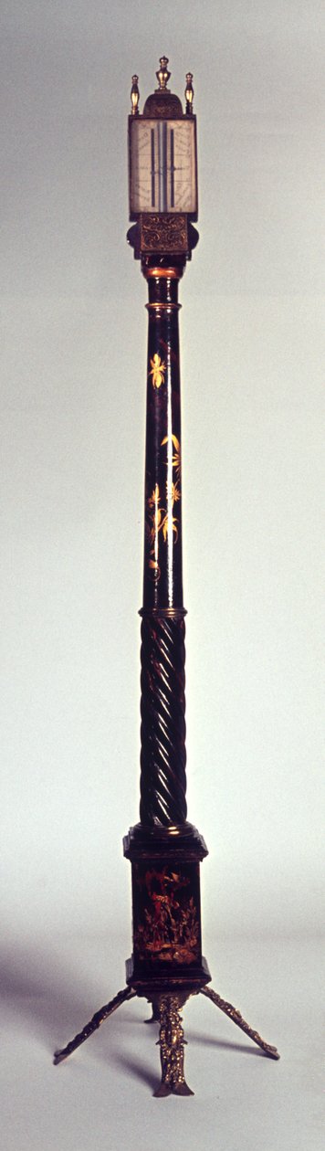 Portable stick barometer with chinoiserie decoration, late 17th century by English School