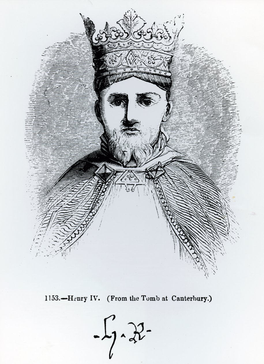 Portrait and Signature of Henry IV (1366-1413) by English School