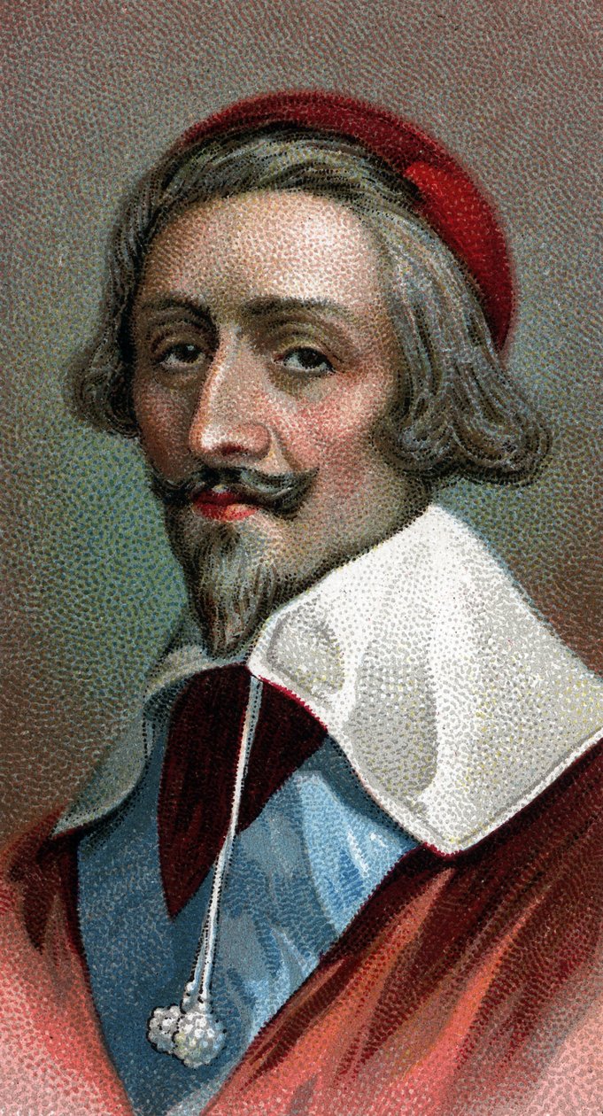 Portrait of Cardinal Richelieu (Armand Jean du Plessis, Cardinal de Richelieu) (1585-1642), French Clergy, Noble, and Statesman - From Series 