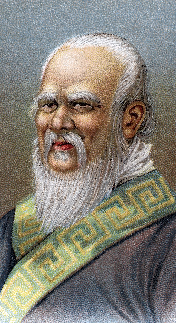 Portrait of Confucius (551-479 BC) - From series Leaders of Men - Chromolithography - English School, 20th century by English School