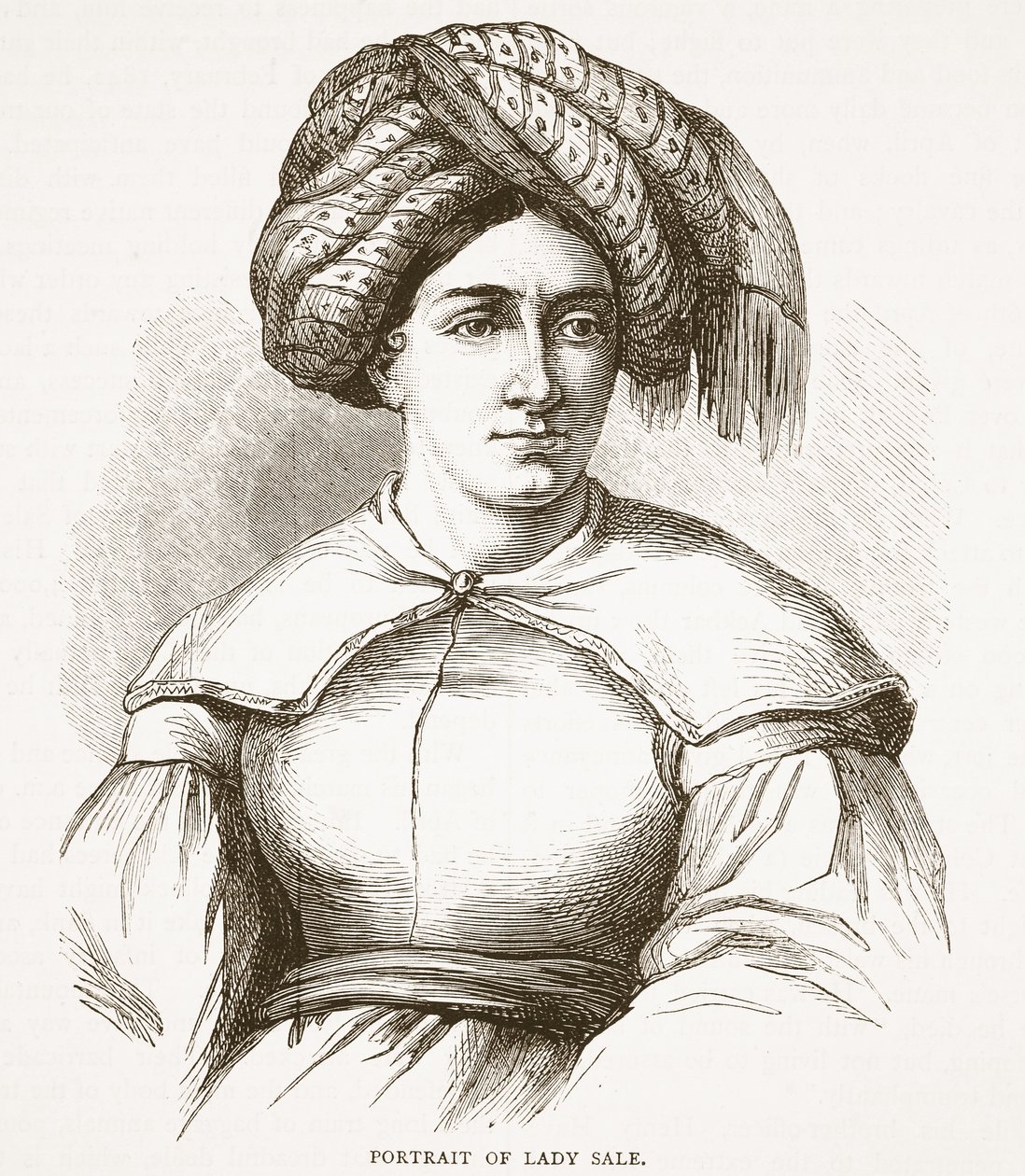 Portrait of Lady Sale, illustration from Cassell