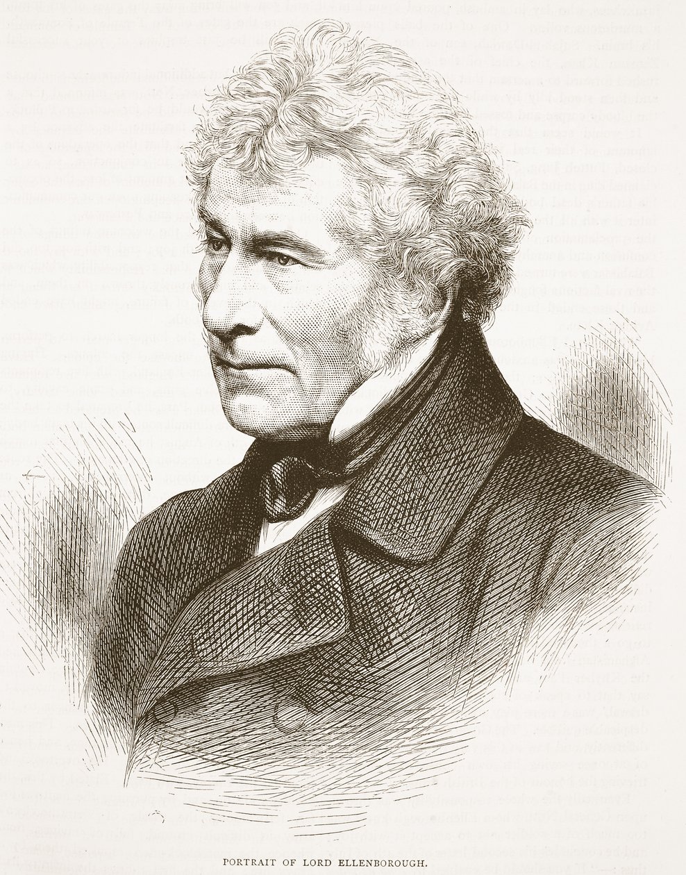 Portrait of Lord Ellenborough, illustration from Cassell
