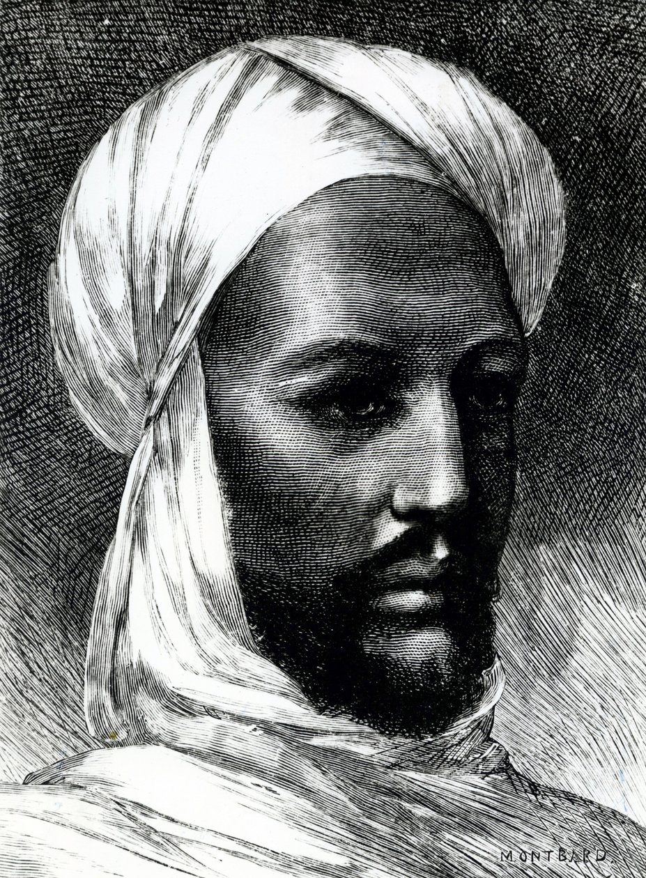 Portrait of Muhammad Ahmad, known as Mahdi, leader of dervishes in war against British in 1884, Colonial wars, Sudan by English School