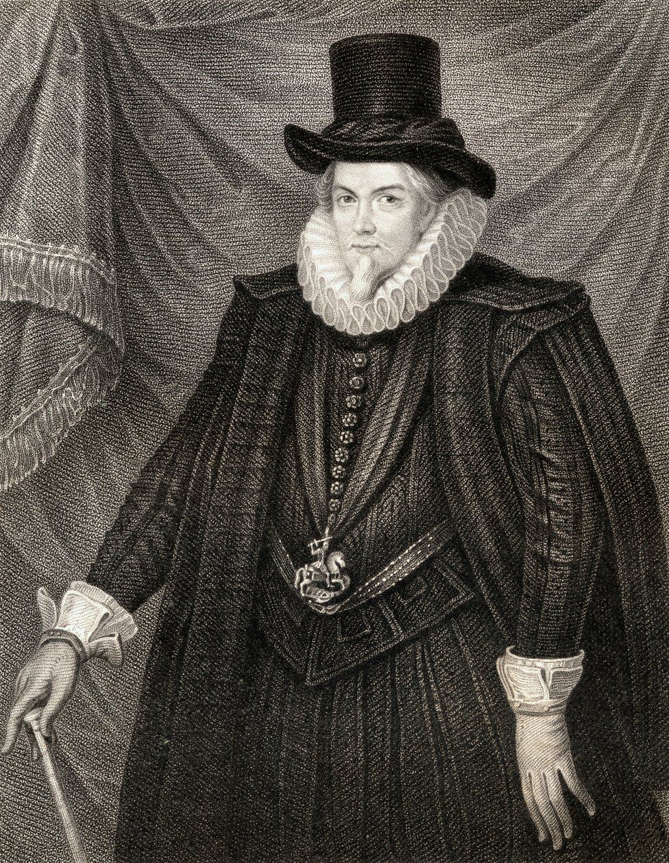 Portrait of Thomas Cecil, 1st Earl of Exeter, from Lodges British Portraits, 1823 by English School