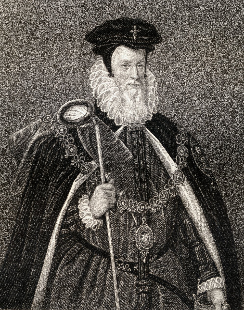 Portrait of William Cecil, Lord Burghley, from 