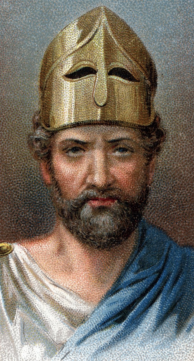 Portrait of the Greek general and politician Pericles (494-429 BC) - From series Leaders of Men - Chromolithography - English School, 20th century by English School