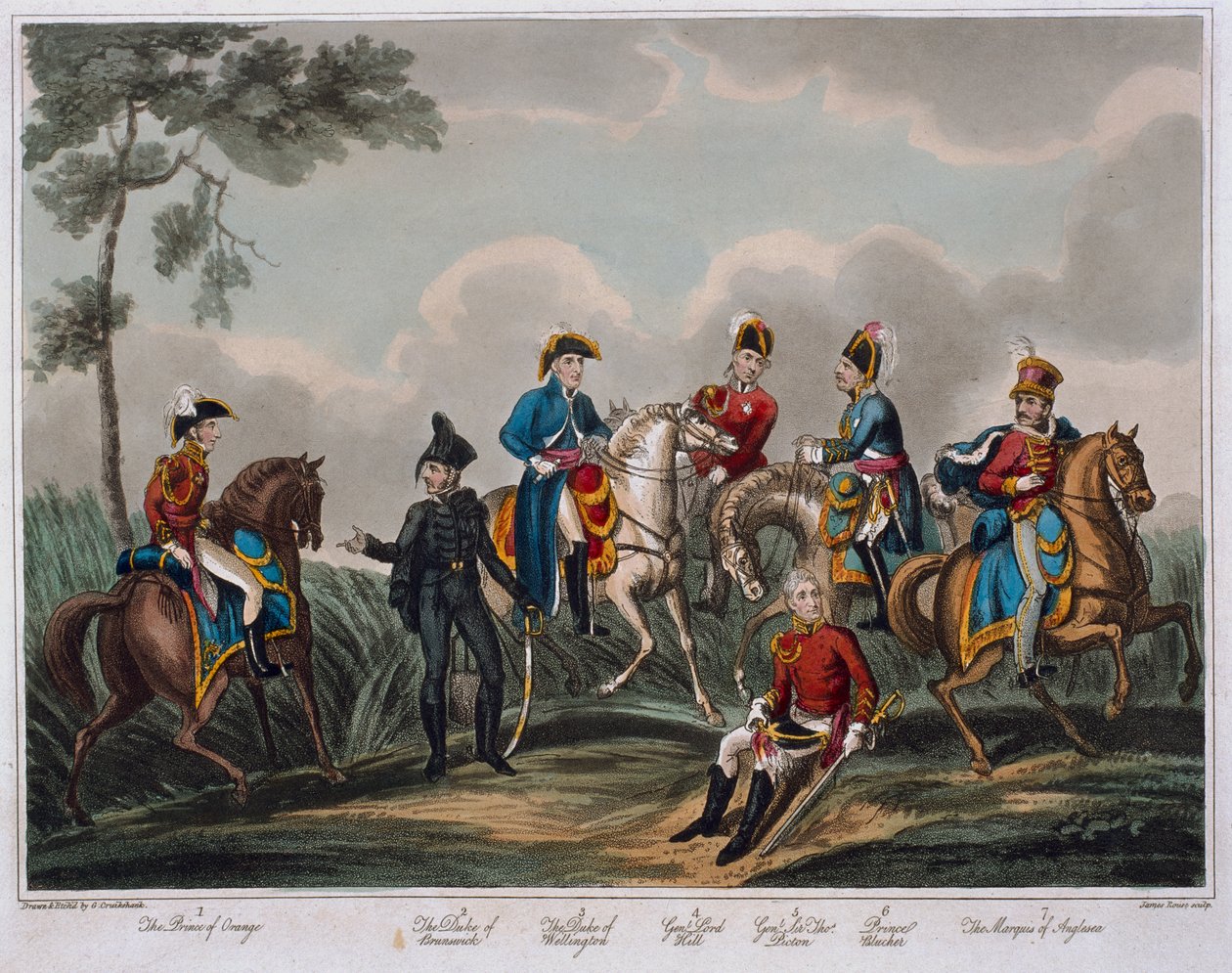 Portraits of the General Officers, from An Historical Account of the Battle of Waterloo, published by M. Colburn, 1817 by English School