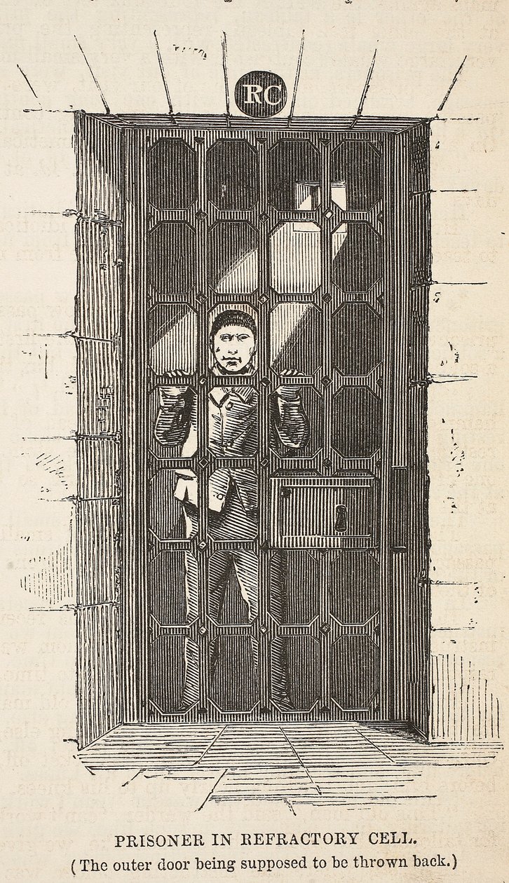 Prisoner in Refractory cell, illustration from The Criminal Prisons of London and Scenes from Prison Life by Henry Mayhew and John Binny, published 1862 by English School