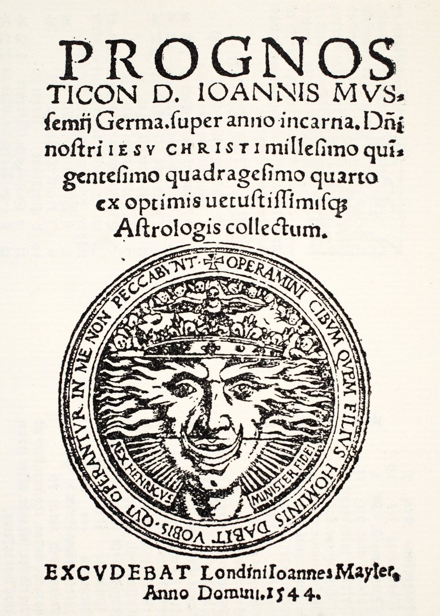 Prognostication for 1544, by Jo. Mussemius, printed by J. Mayler