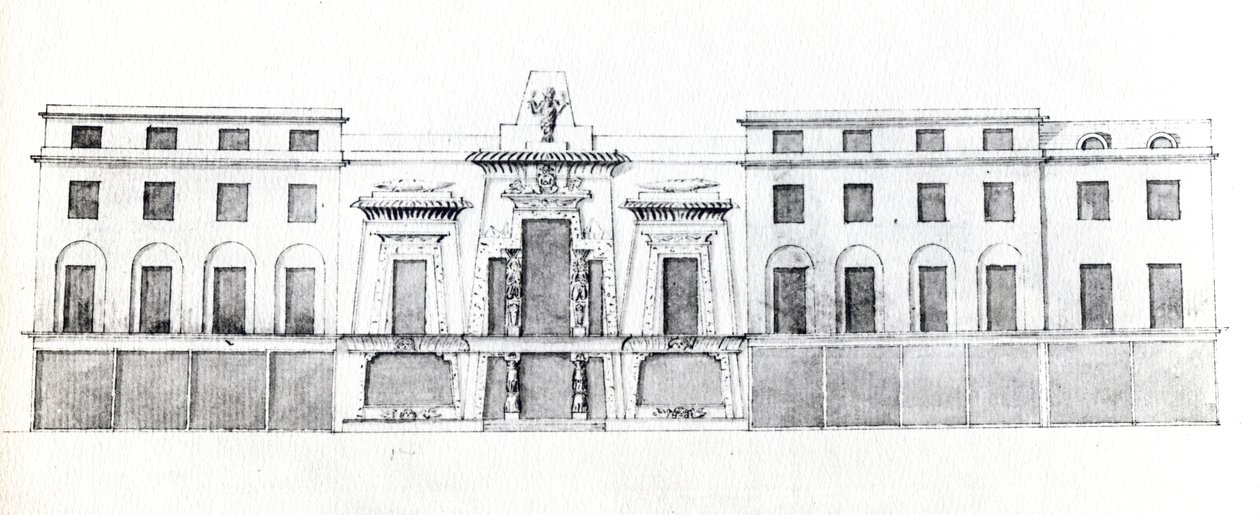 Proposal for the Egyptian Hall, Picadilly, 1810 by English School