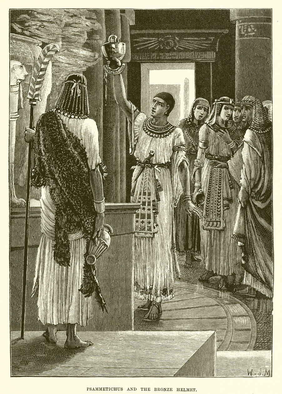 Psammetichus and the Bronze Helmet by English School