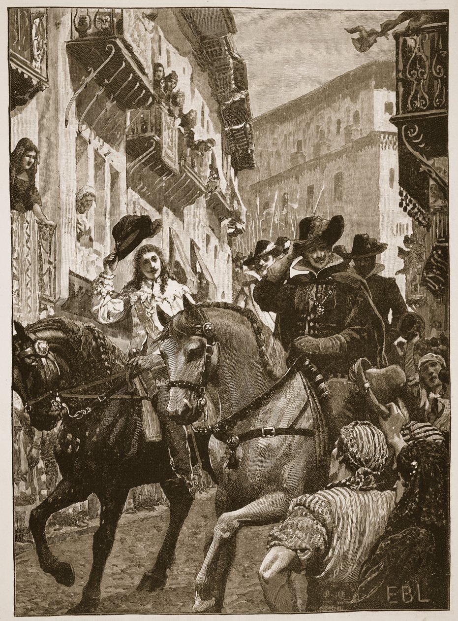 Public Reception of Prince Charles in Madrid, Illustration from Cassell