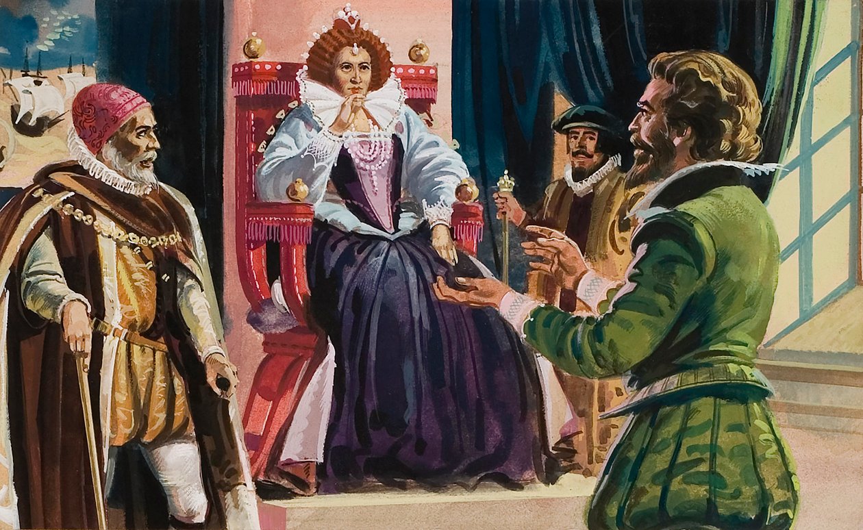 Queen Elizabeth I and Sir Francis Drake by English School