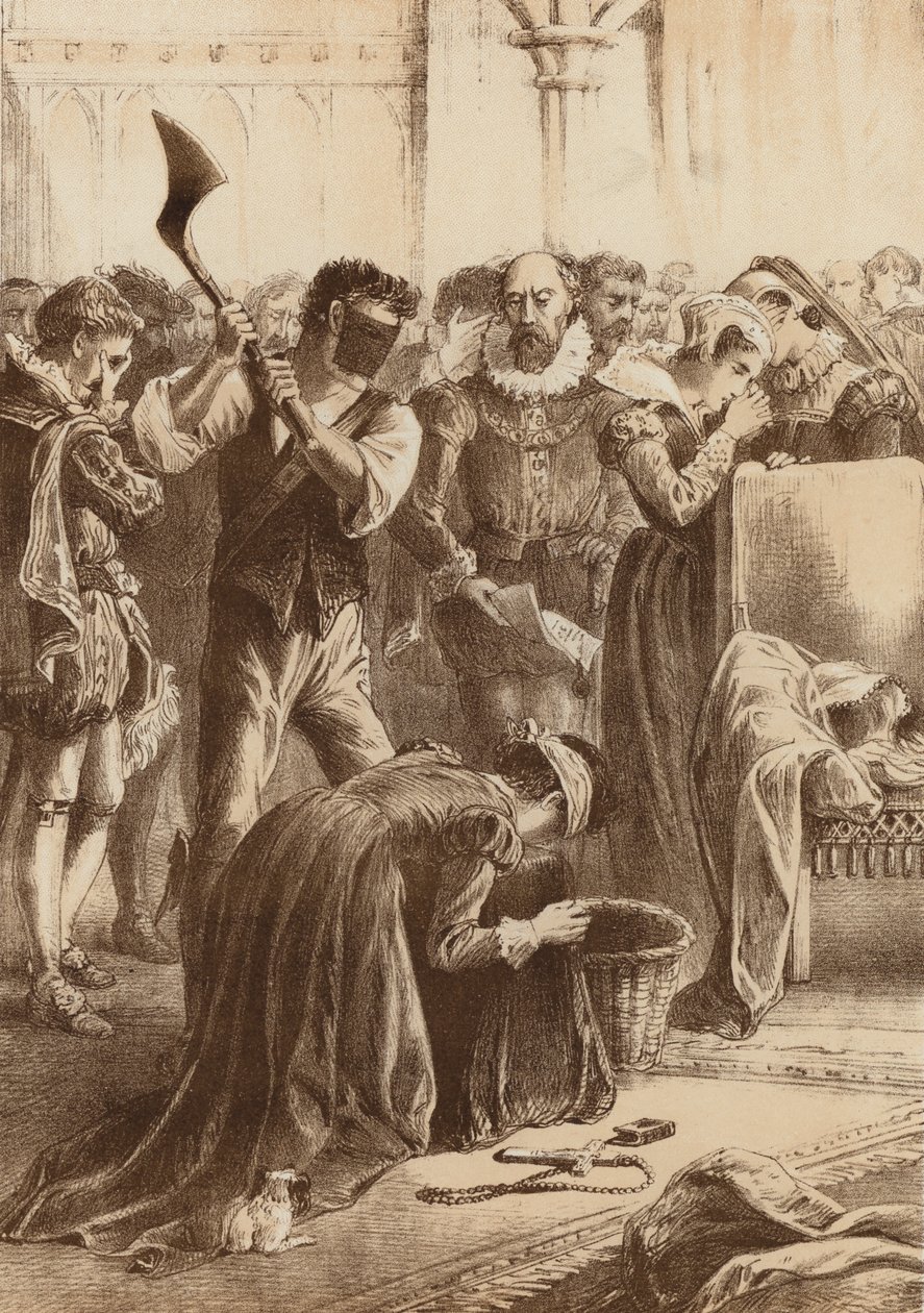 Queen Mary, "Beheaded at Fotheringay" by English School