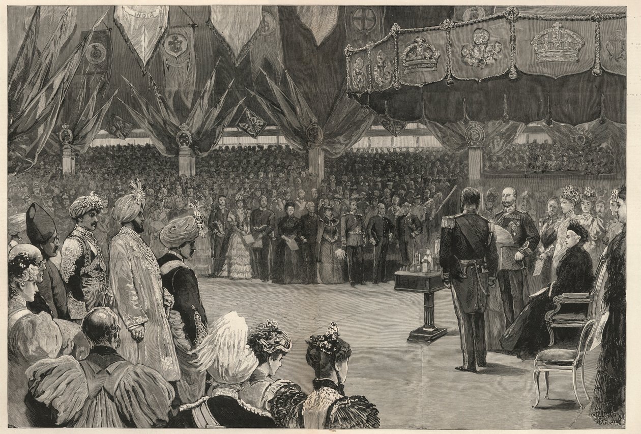Queen Victoria opening the Imperial Institute of the United Kingdom, the Colonies and India in London, May 1893 by English School
