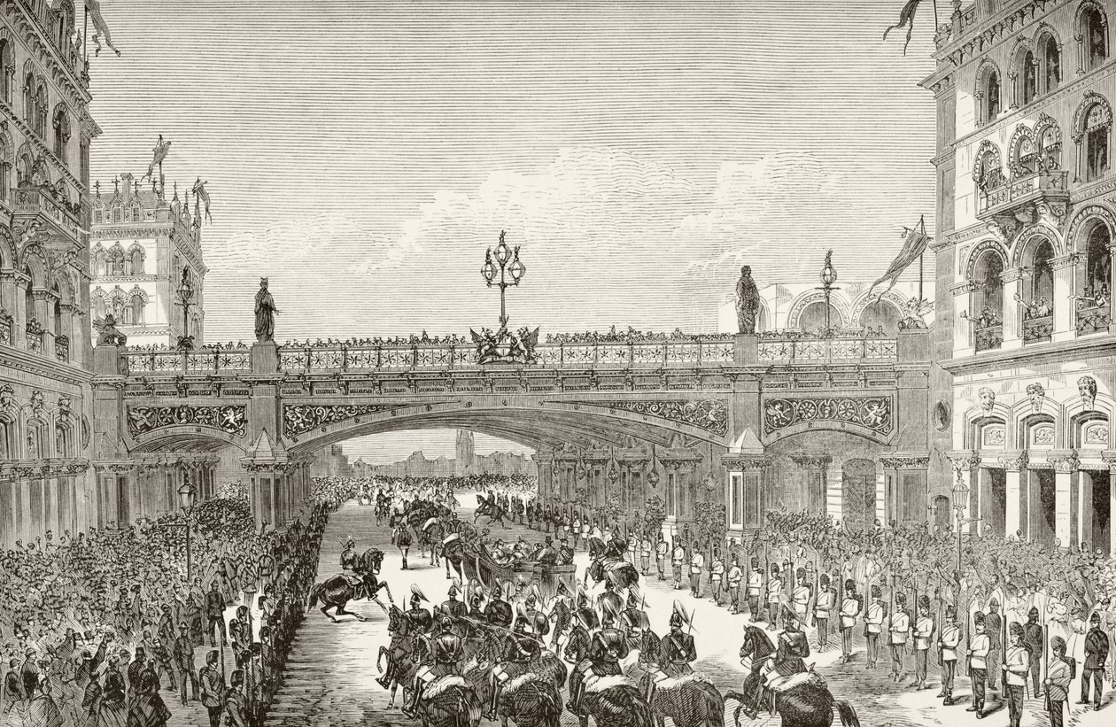 Queen Victoria opening Holborn Viaduct in 1869, from 