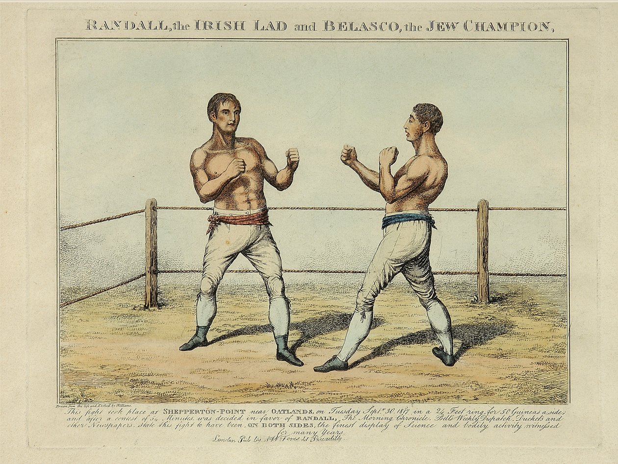 Randall, the Irish Lad and Belasco, the Jew Champion (engraved by Williams) by English School