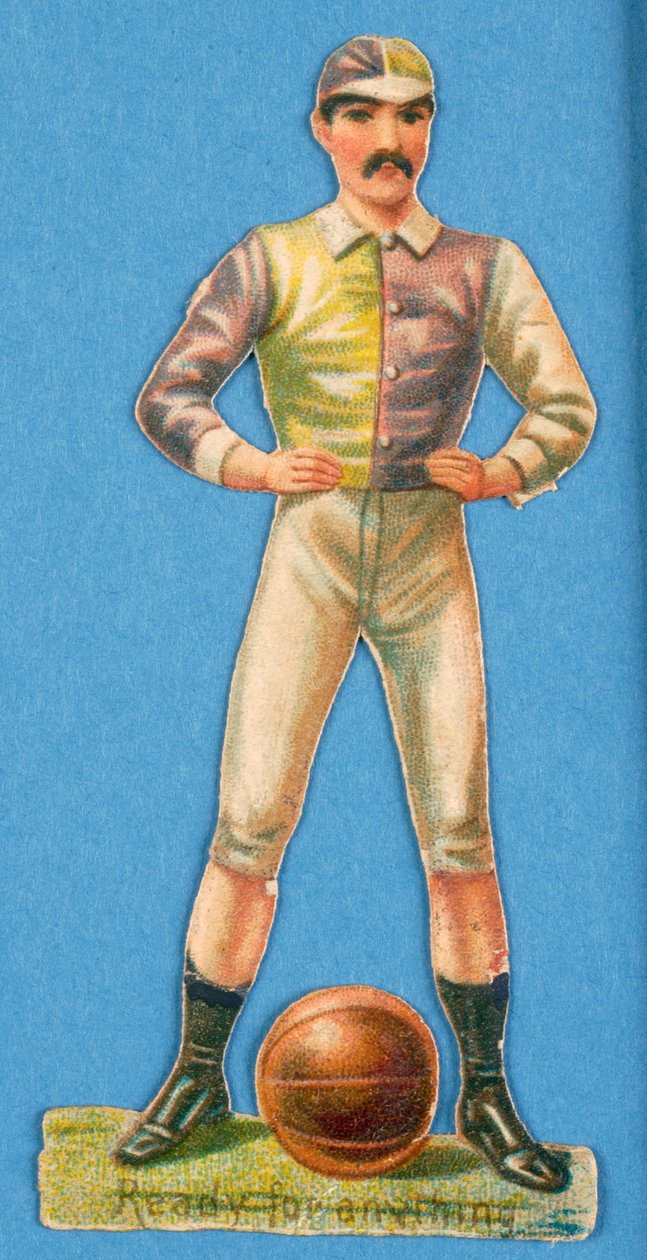 Ready for Anything?, cut-out of a footballer, 1880s-90s by English School