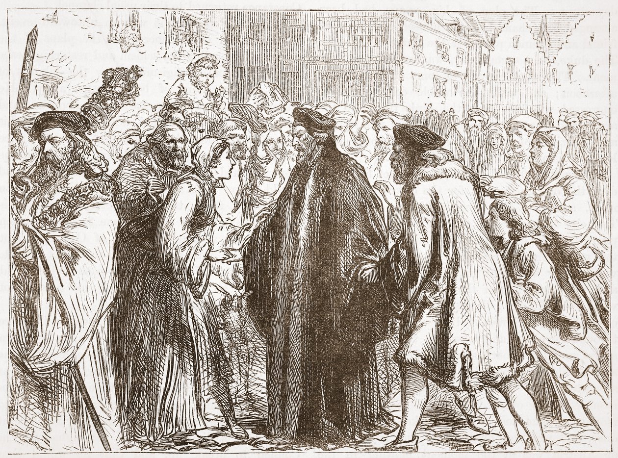 Reception of John Huss at Nuremberg, illustration from The History of Protestantism by James Aitken Wylie, 1878 by English School