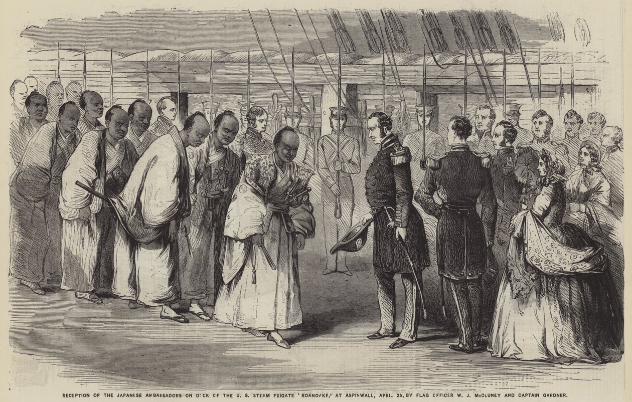 Reception of the Japanese Ambassadors on Deck of the U.S. Steam Frigate 