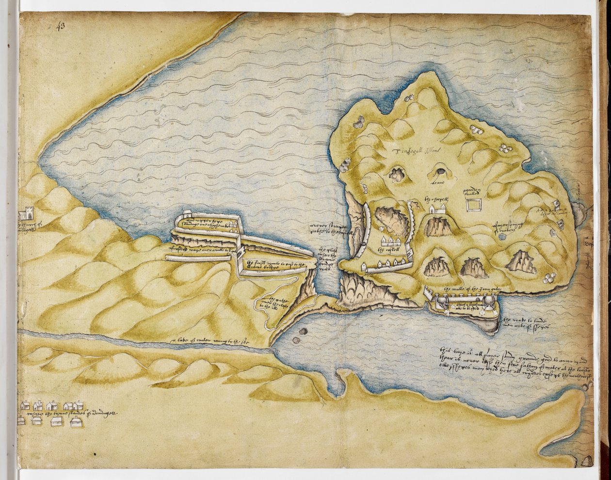 Richard Grenville’s plan of Tintagel, c.1583 by English School