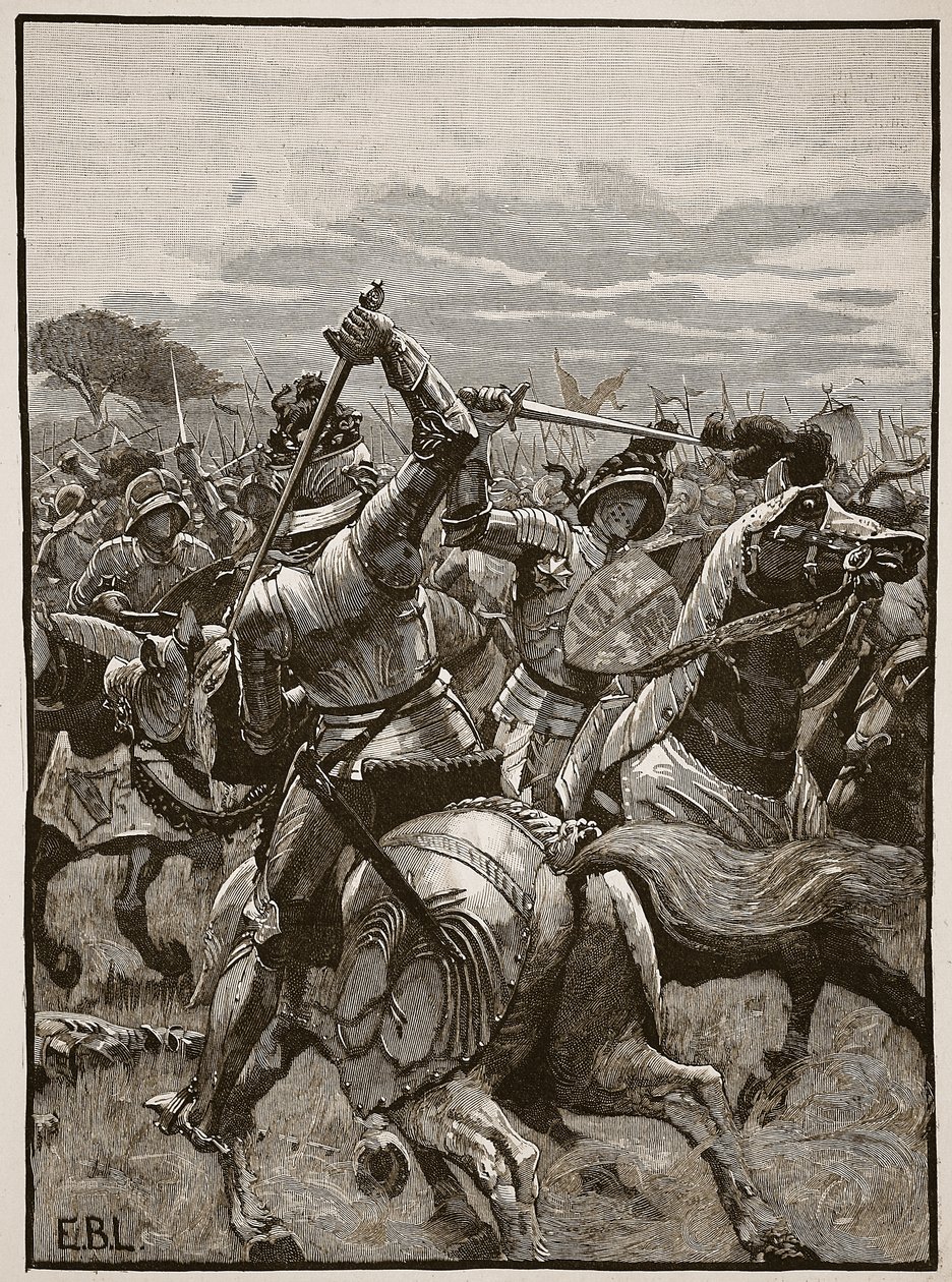 Richard III at the Battle of Bosworth, Illustration from Cassell