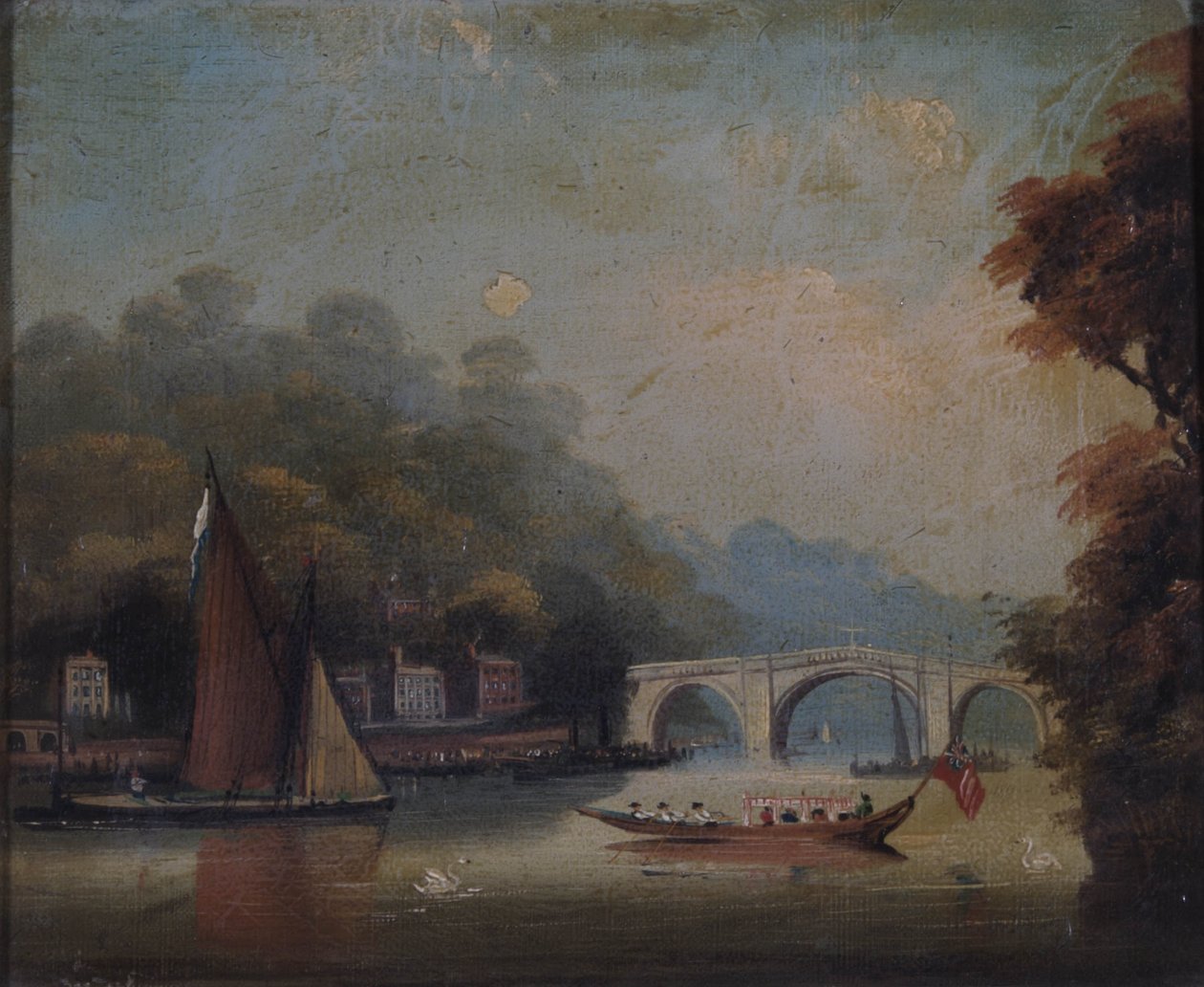 Richmond Bridge Looking Towards Twickenham, Middlesex by English School