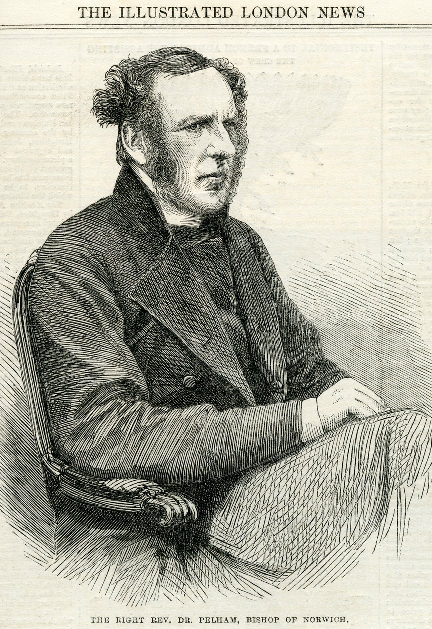 Right Rev Dr Pelham, Bishop of Norwich from The Illustrated London News October 14th, 1865 by English School