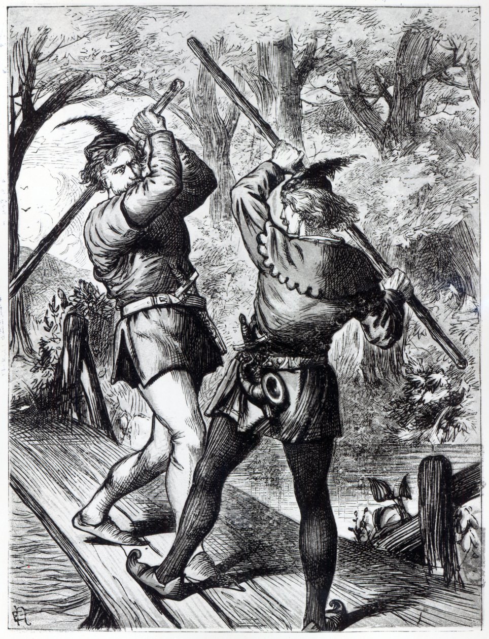 Robin Hood and Little John by English School