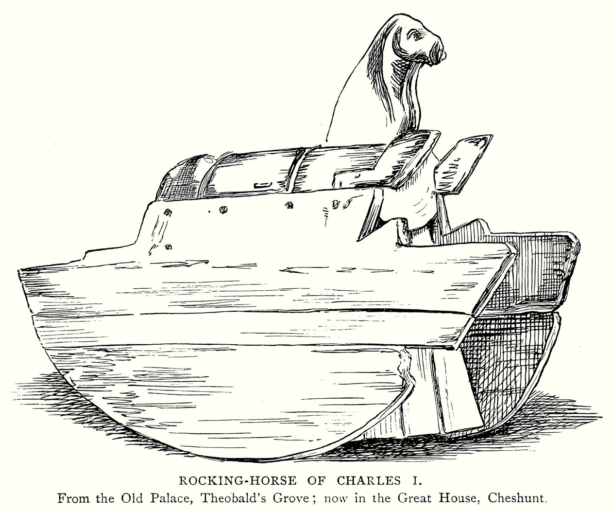 Rocking-Horse of Charles I (engraving) by English School
