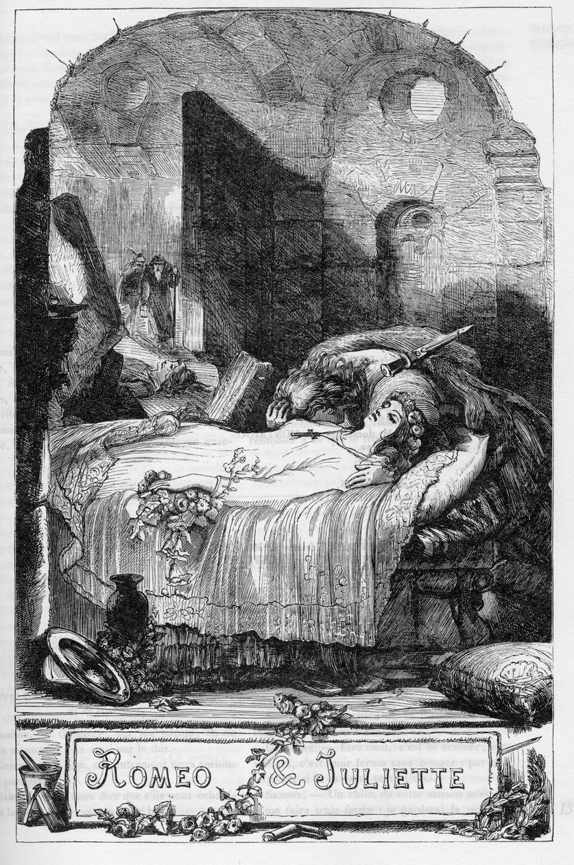 Romeo and Juliet - Illustration in Completes de William Shakespeare 1866 by English School