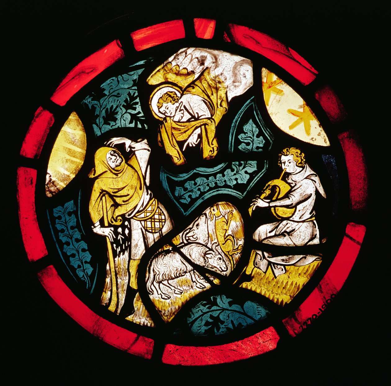 Roundel depicting the Annunciation to the Shepherds by English School