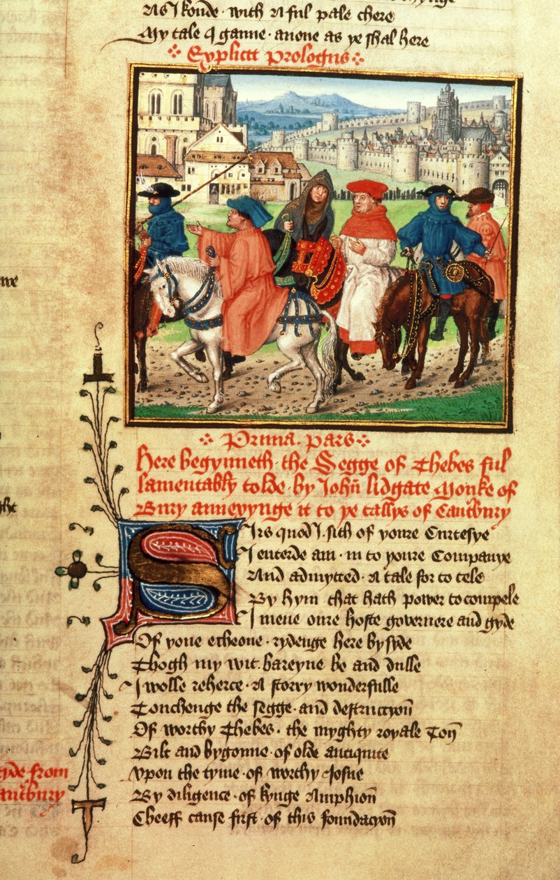 Lydgate and the Canterbury Pilgrims leaving Canterbury from 