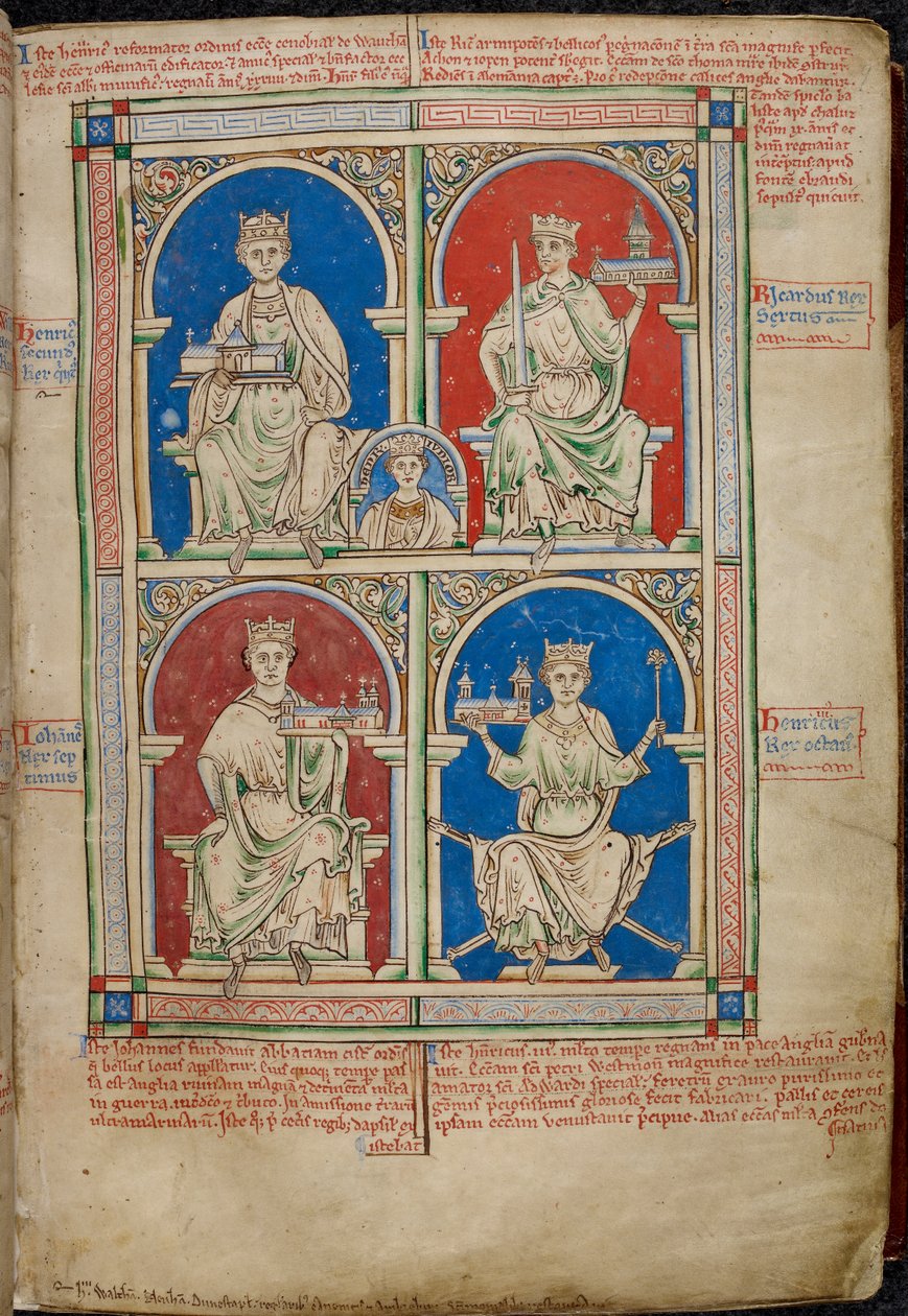 Four Kings of England: Henry II, Richard I, John and Henry III with Westminster Abbey, from 