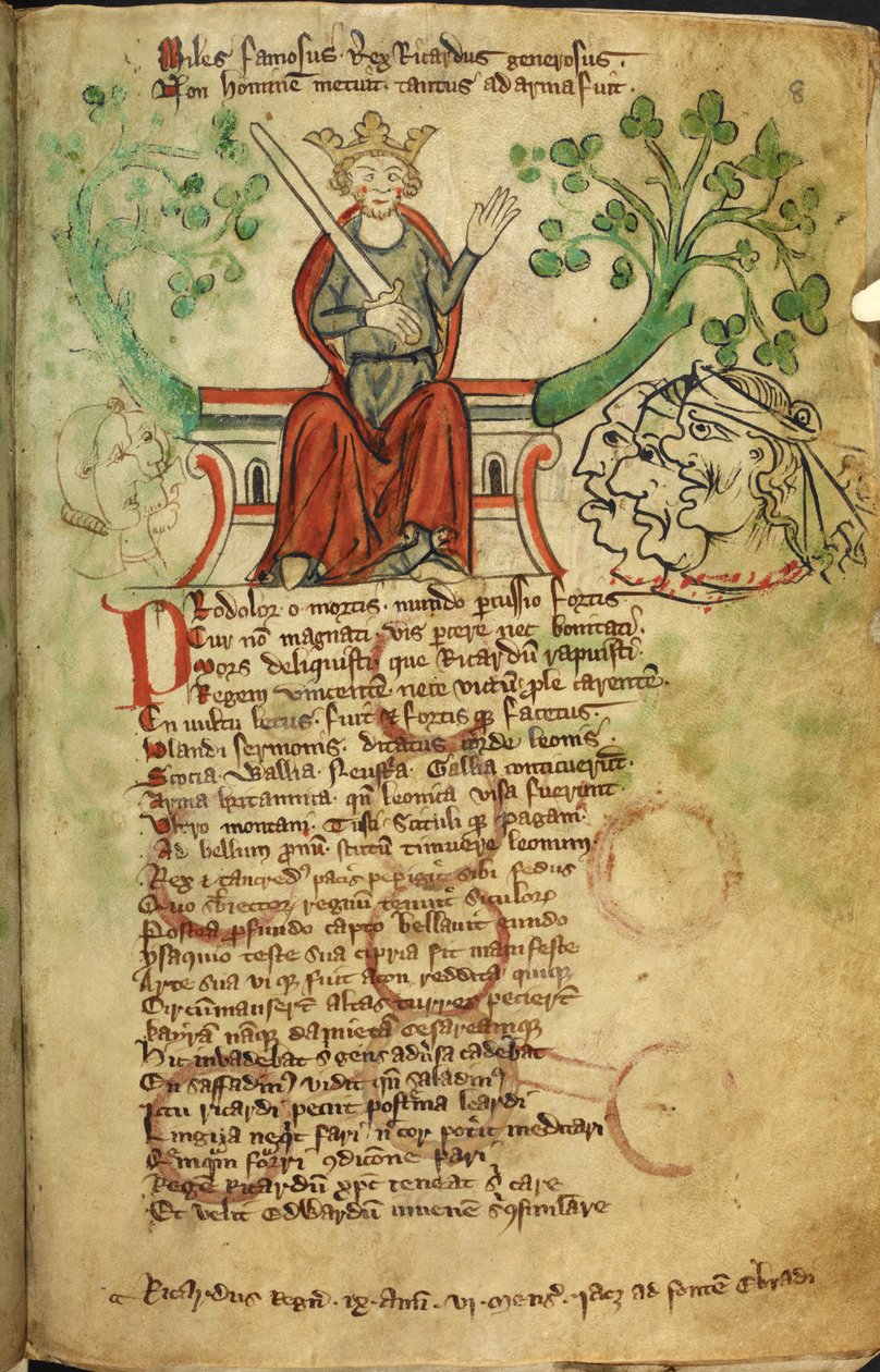 King Richard I with Sword, on His Throne, Illustration from the 