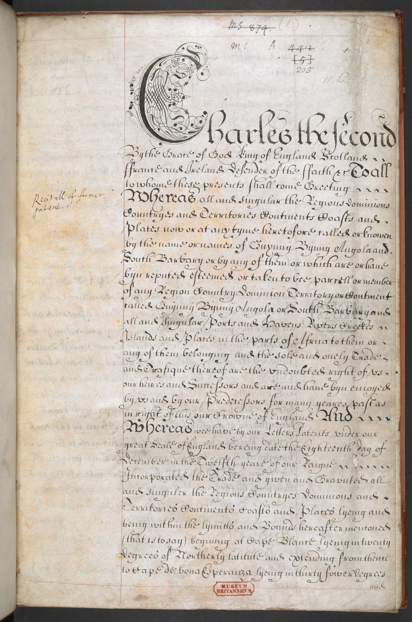 Royal Charter Granted to the Royal English Merchant Adventurers Company Trading to Africa by English School