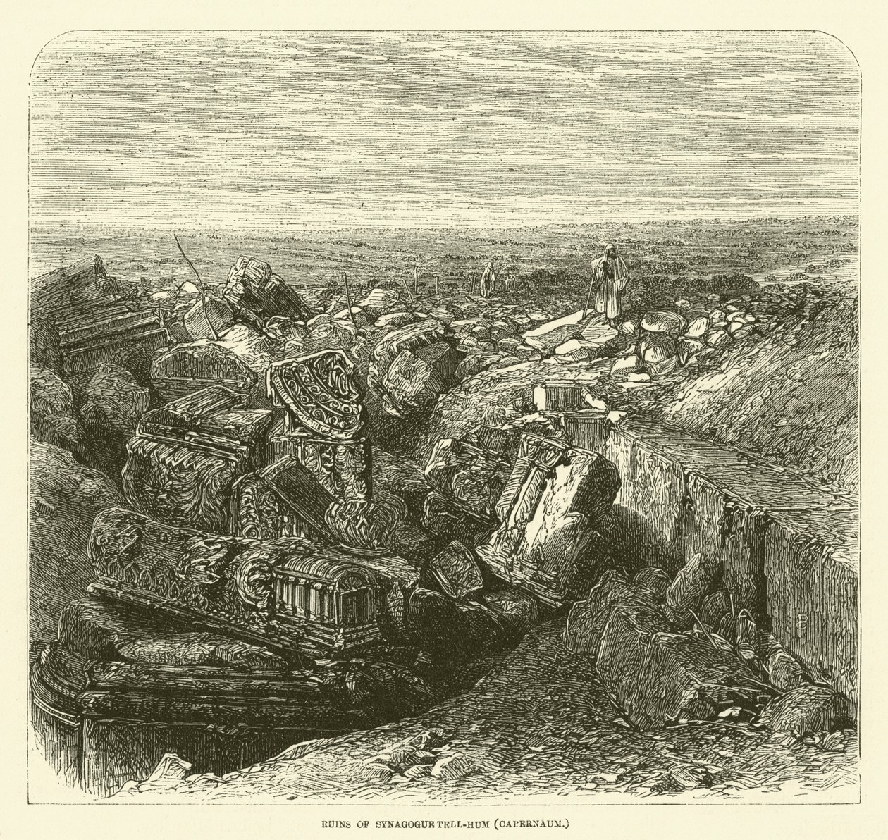 Ruins of Synagogue Tell-Hum (Capernaum) by English School