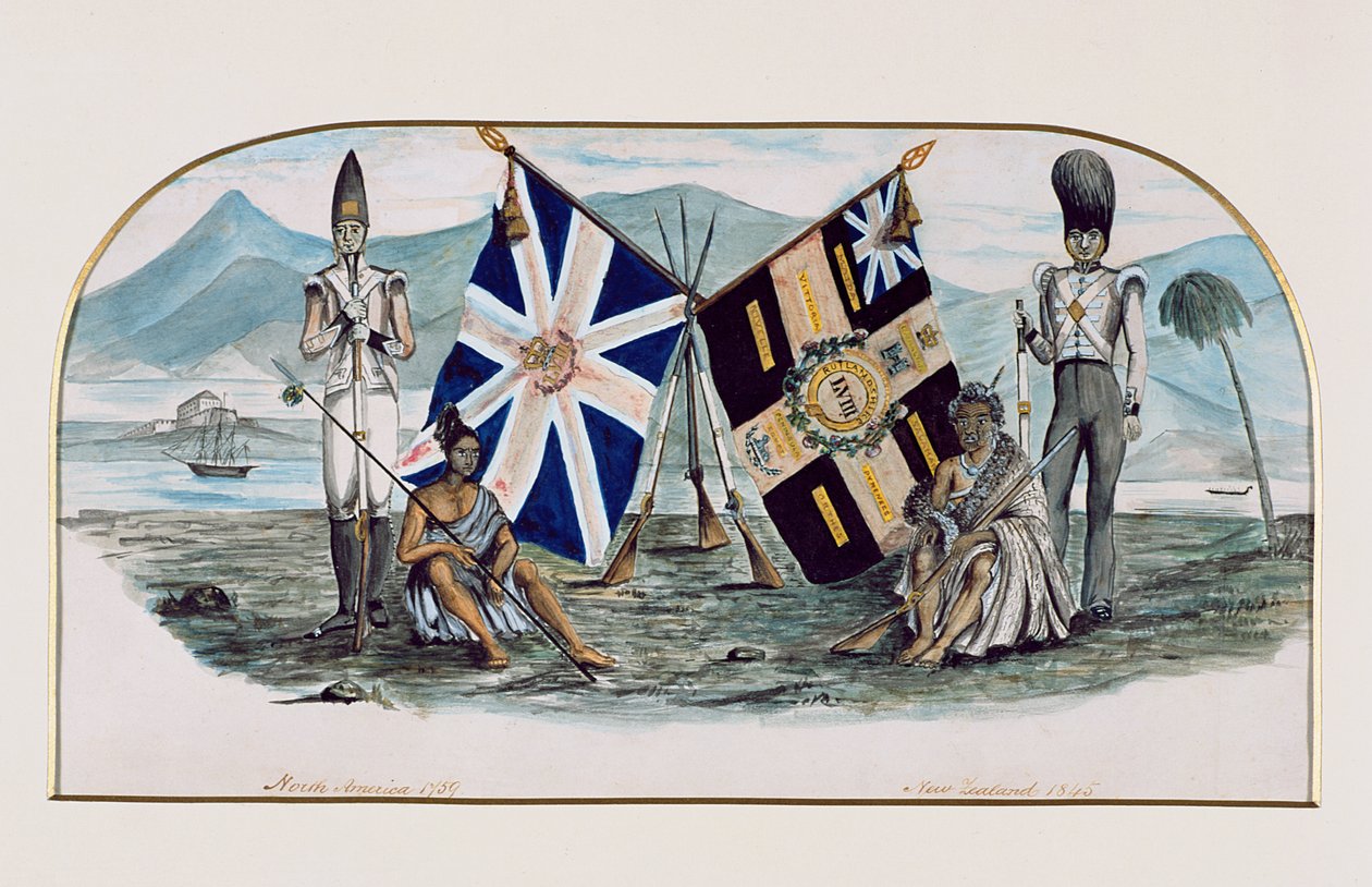 Rutlandshire Regiment, North America 1759, New Zealand 1845, c.1850 by English School