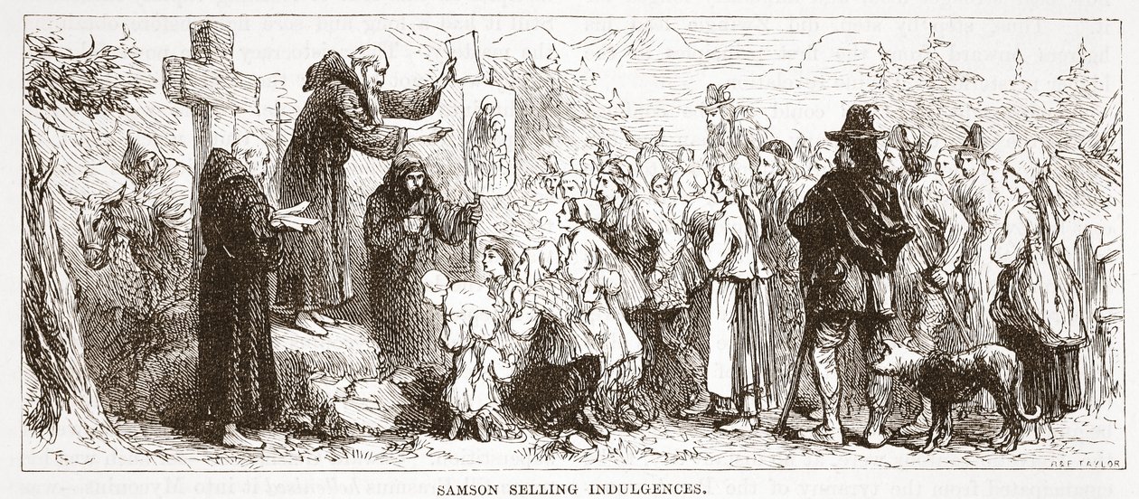 Samson Selling Indulgences by English School