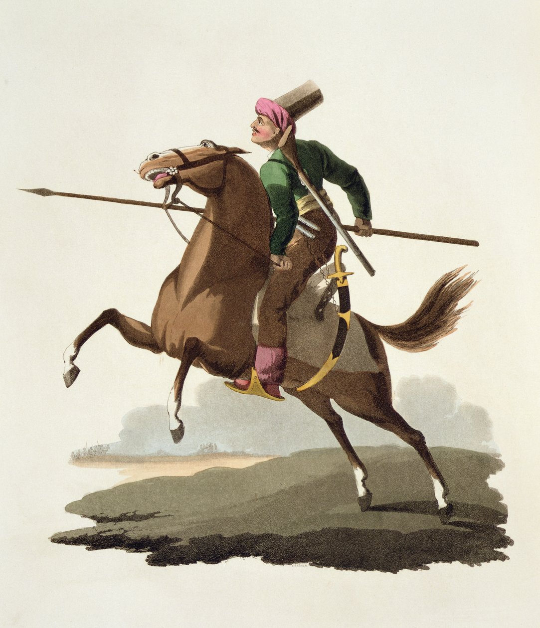Saphir, from Costumes of the Various Nations, Volume VII, The Military Costume of Turkey, by Thomas MacLean, published c.1800-18 by English School