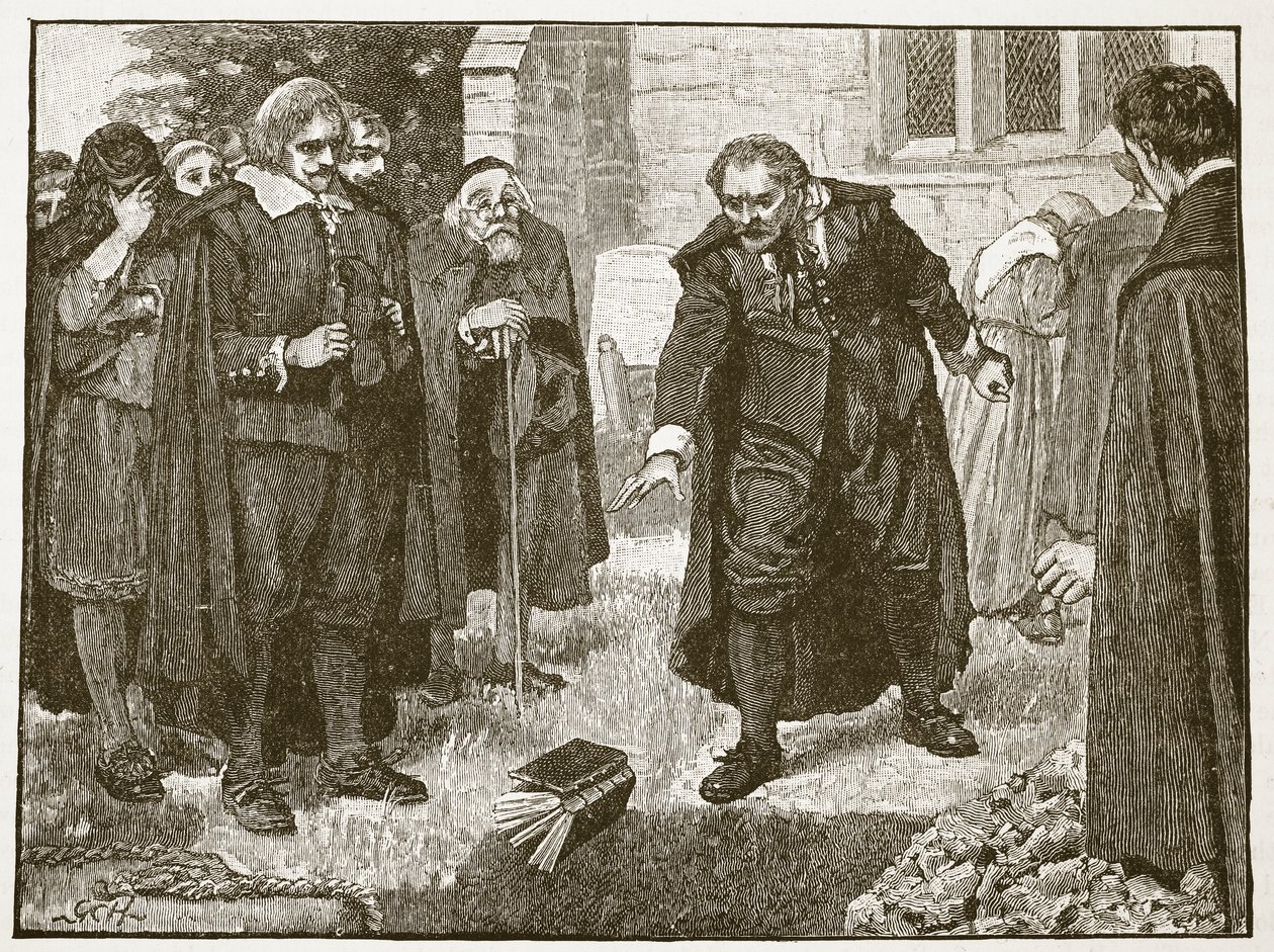Scene at the funeral of Chillingworth, illustration from Cassell