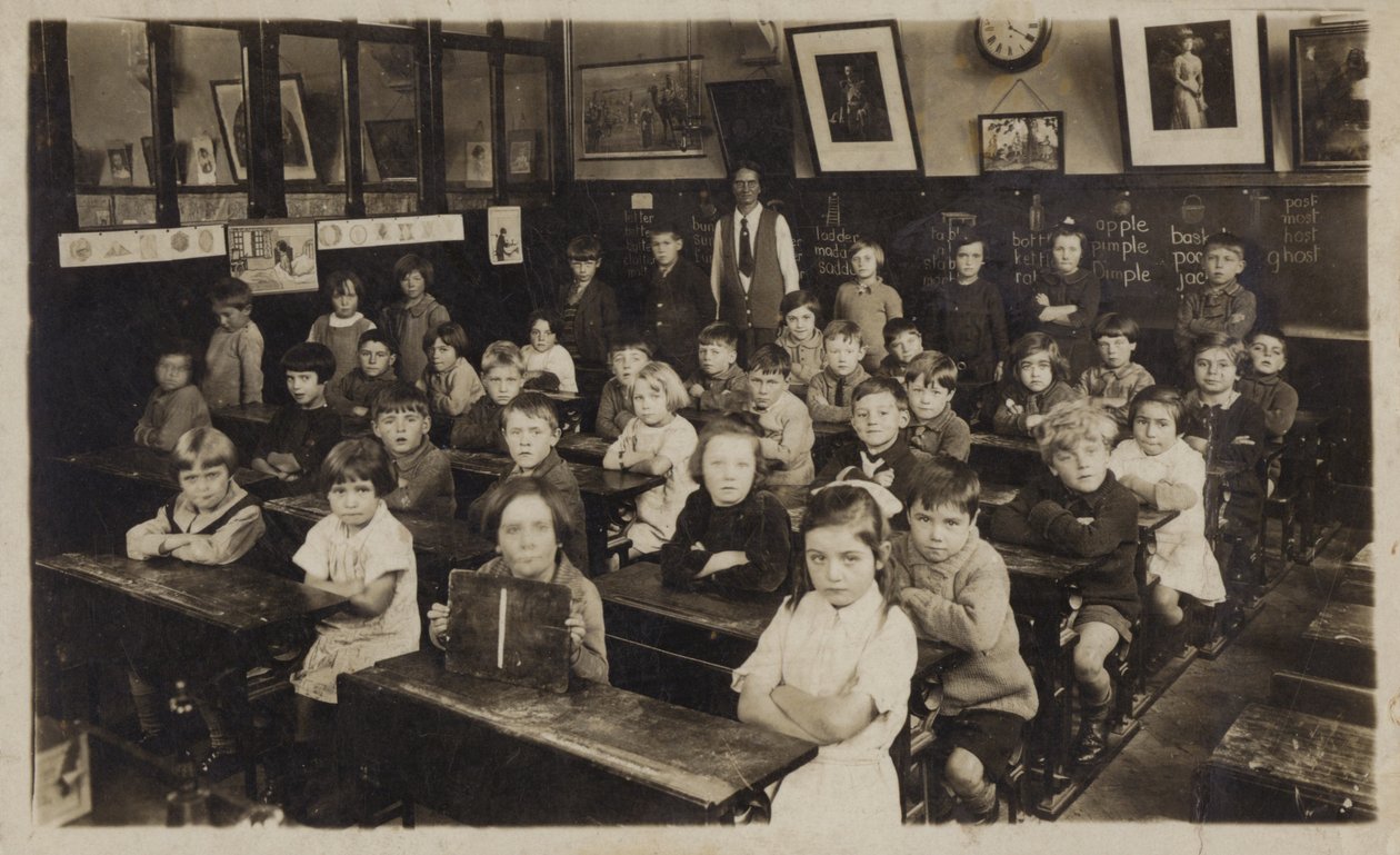 Schoolchildren in Their Classroom by English School