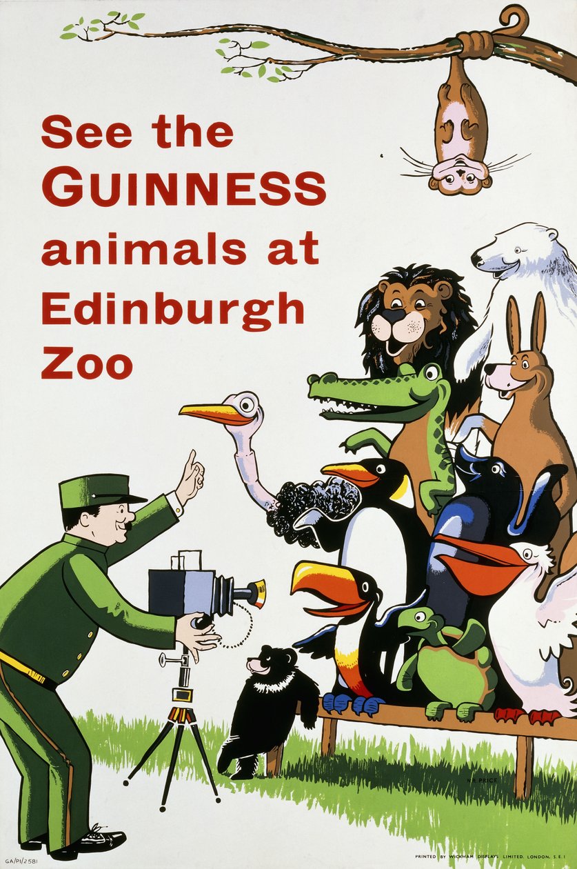 See the Guinness animals at Edinburgh Zoo, c.1938 by English School