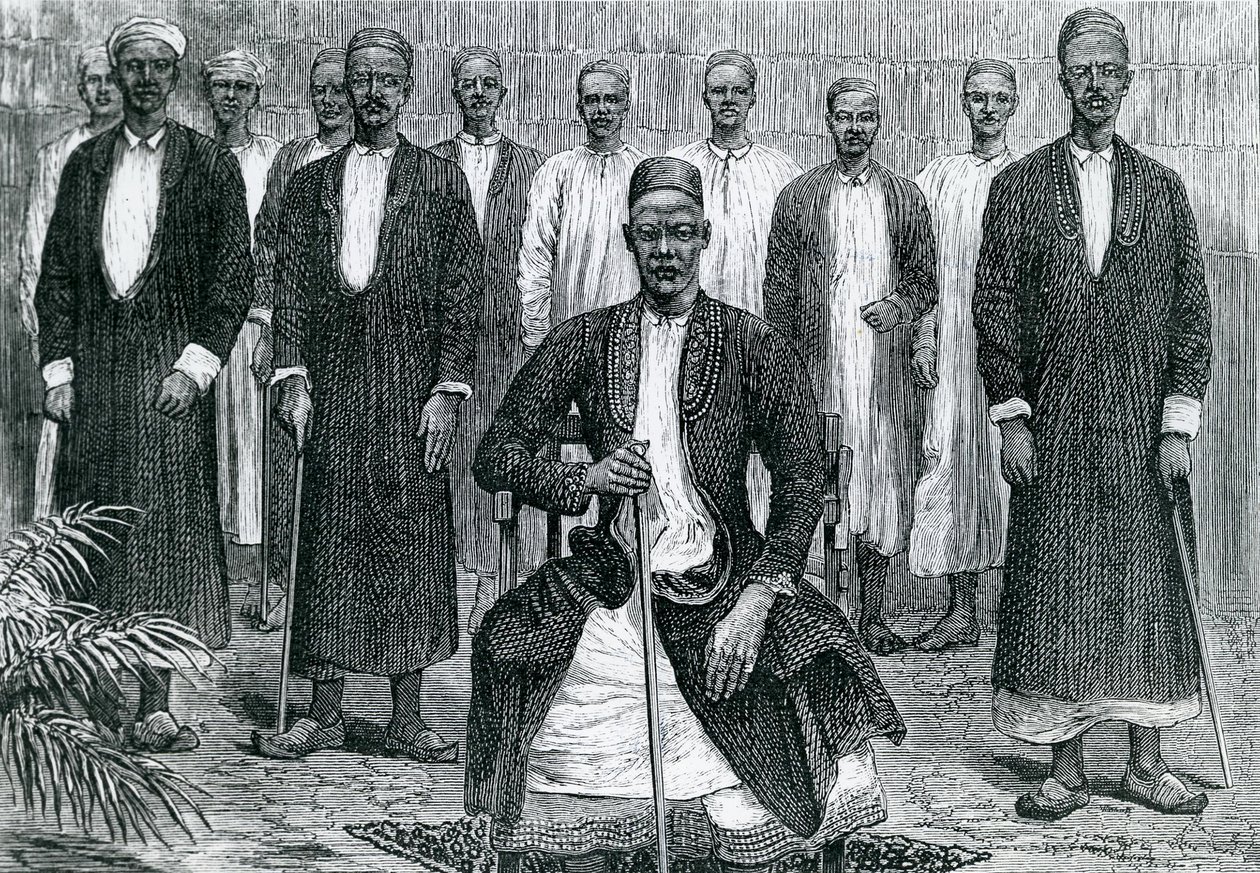 Sekebobo Chief of Chagwe, Mtesa Chief of Uganda, Chambarango and Pokino the Prime Minister (engraving) by English School