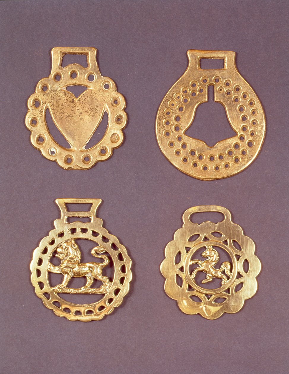 Selection of horse brasses by English School