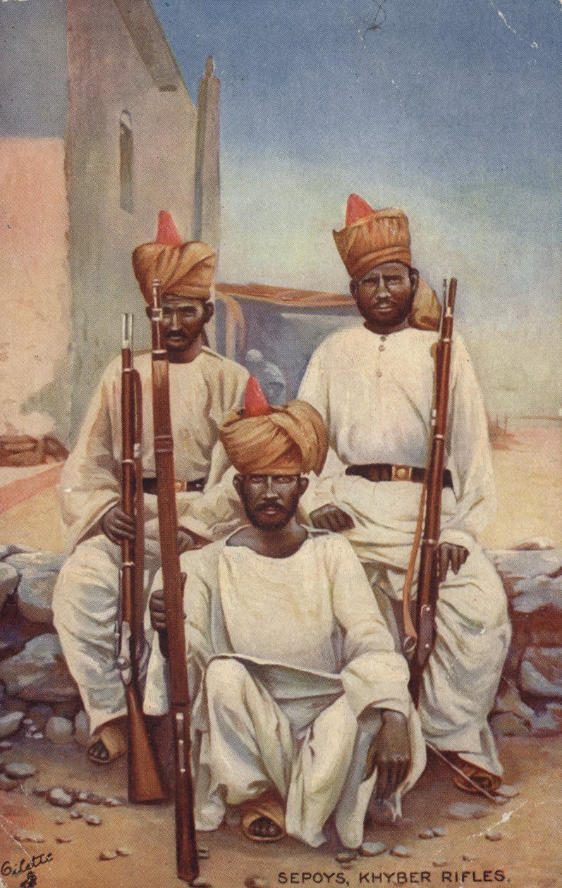 Sepoys, Khyber Rifles by English School