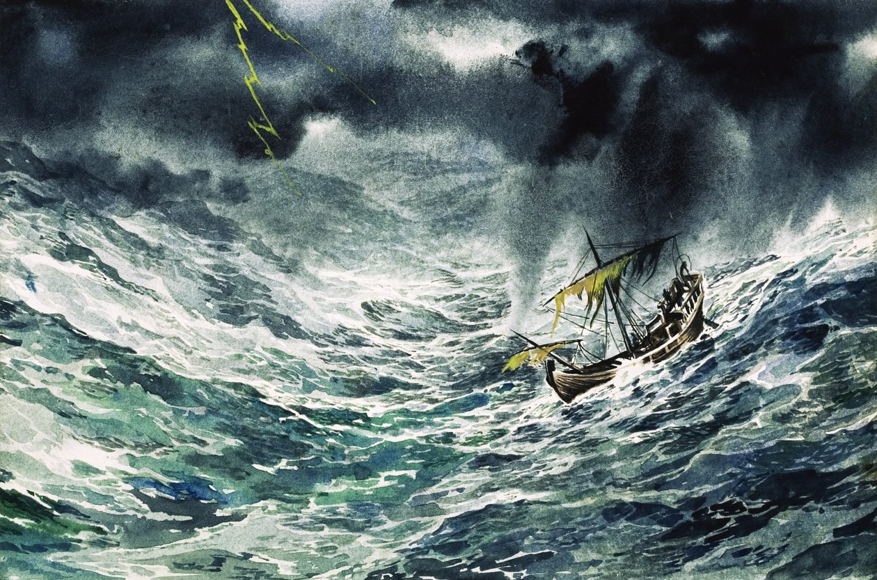 Ship in a Storm by English School