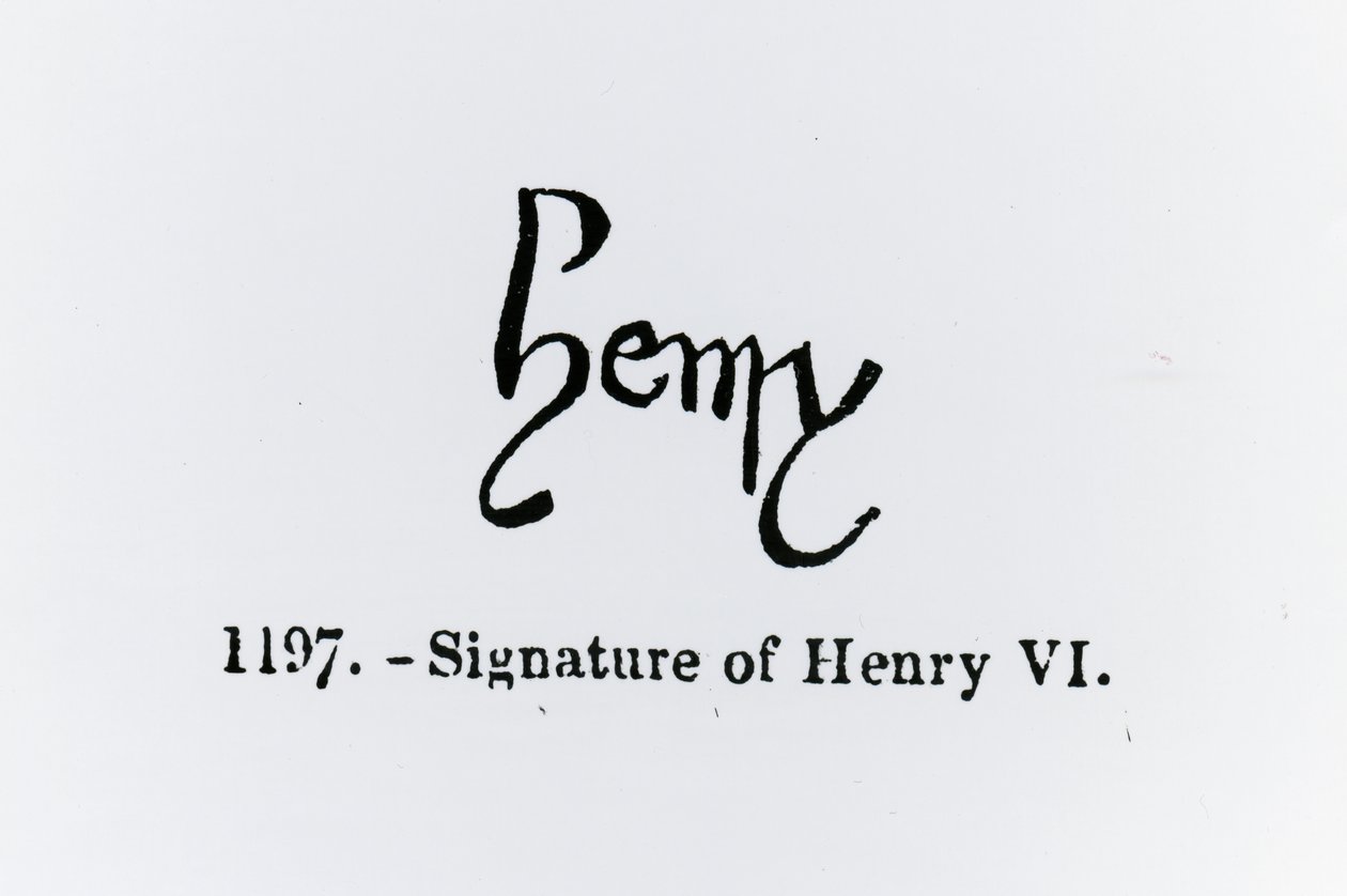 Signature of Henry VI by English School