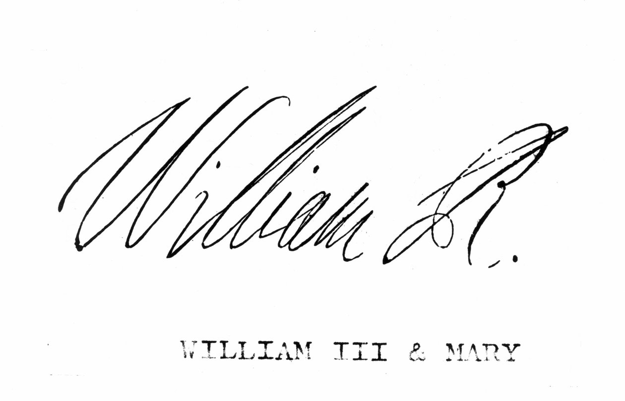 Signature of William III of England, from 