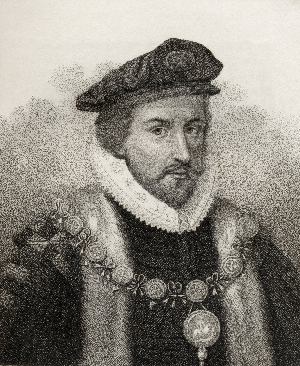 Sir Christopher Hatton, engraved by Bocquet, illustration from 